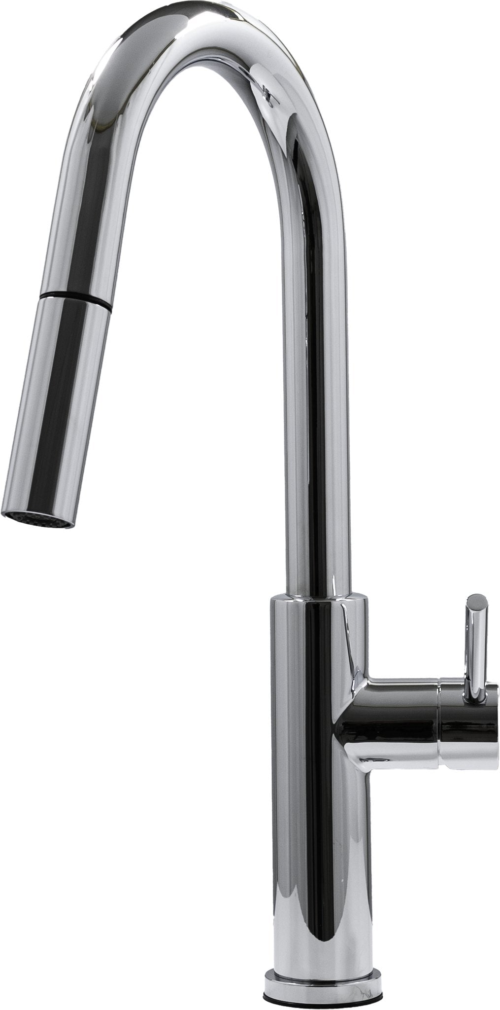 Cameo CKF-200CH pull-down kitchen faucet, polished chrome, side view