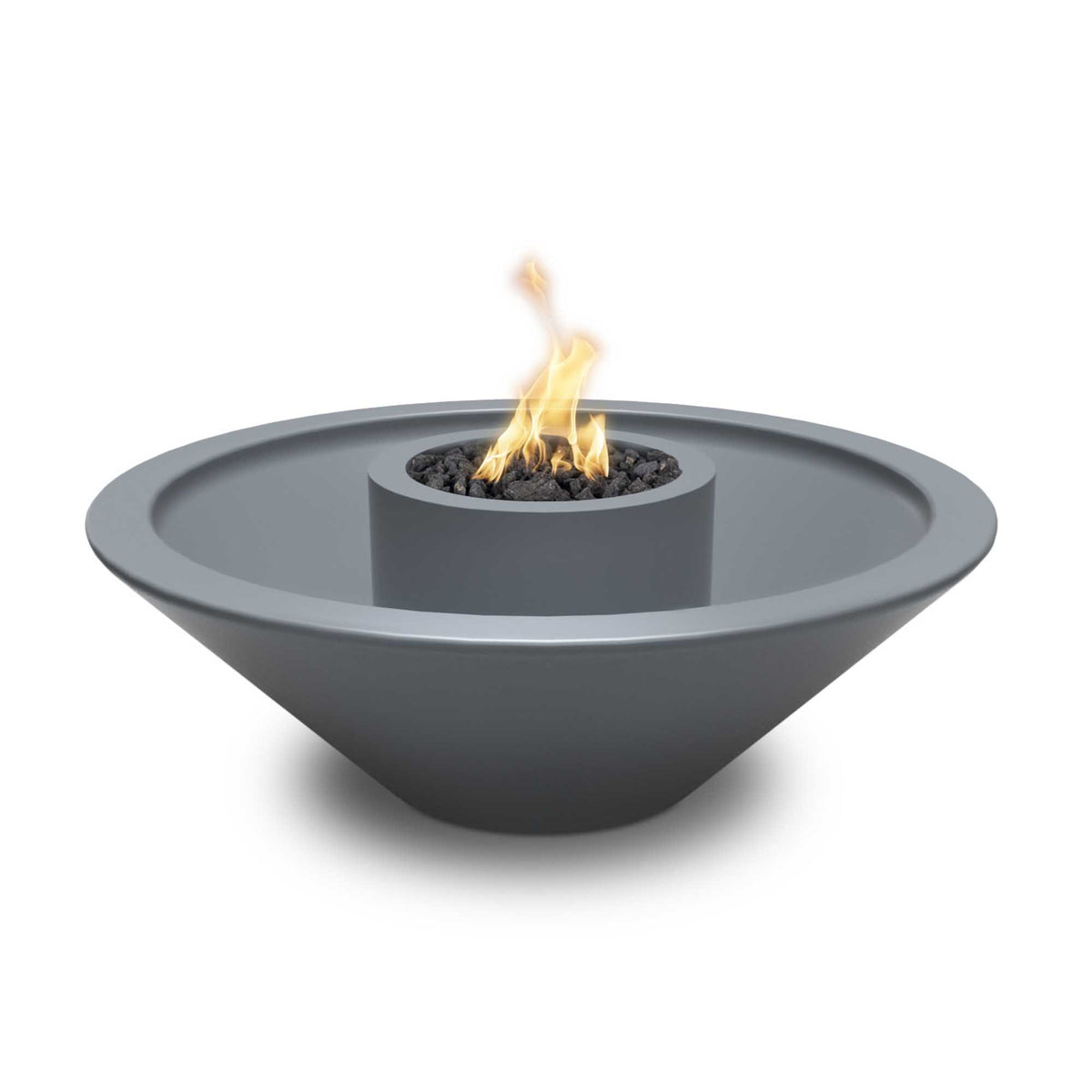 48" diameter x 16" H Cazo 360° Fire & Water Bowl - GFRC by The Outdoor Plus in gfrc