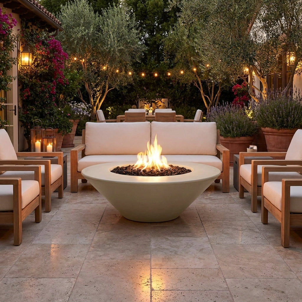 Cazo Fire Pit Wide Ledge - GFRC Concrete - 60"