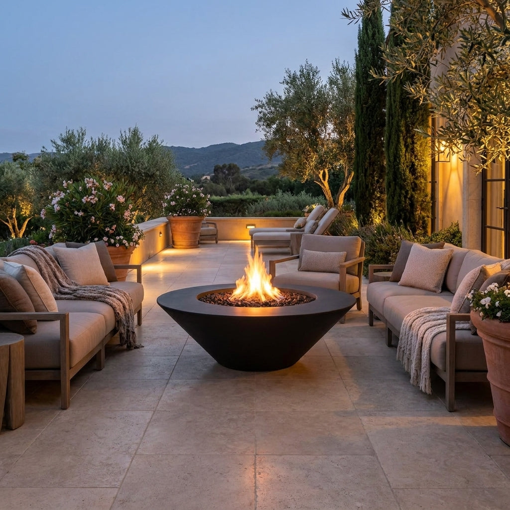Cazo Fire Pit Wide Ledge - GFRC Concrete - 60"