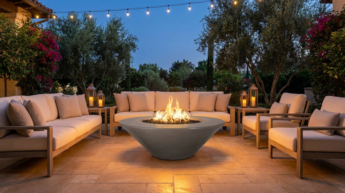 Cazo Fire Pit Wide Ledge - GFRC Concrete - 60"