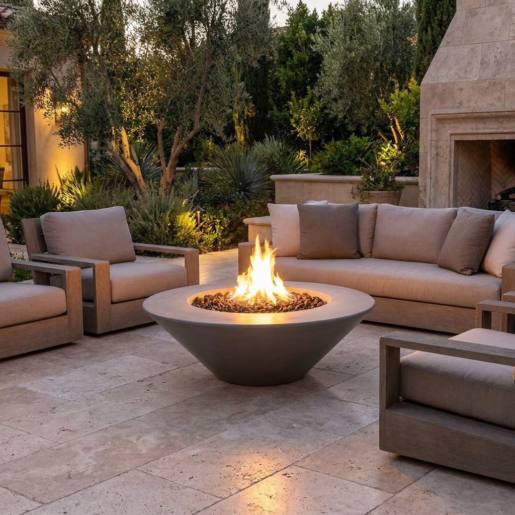 Cazo Fire Pit Wide Ledge - GFRC Concrete - 60"