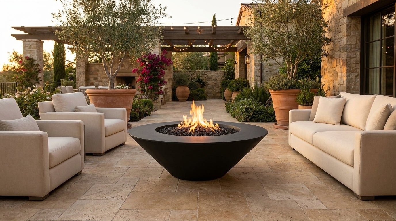 Cazo Fire Pit Wide Ledge - GFRC Concrete - 48"