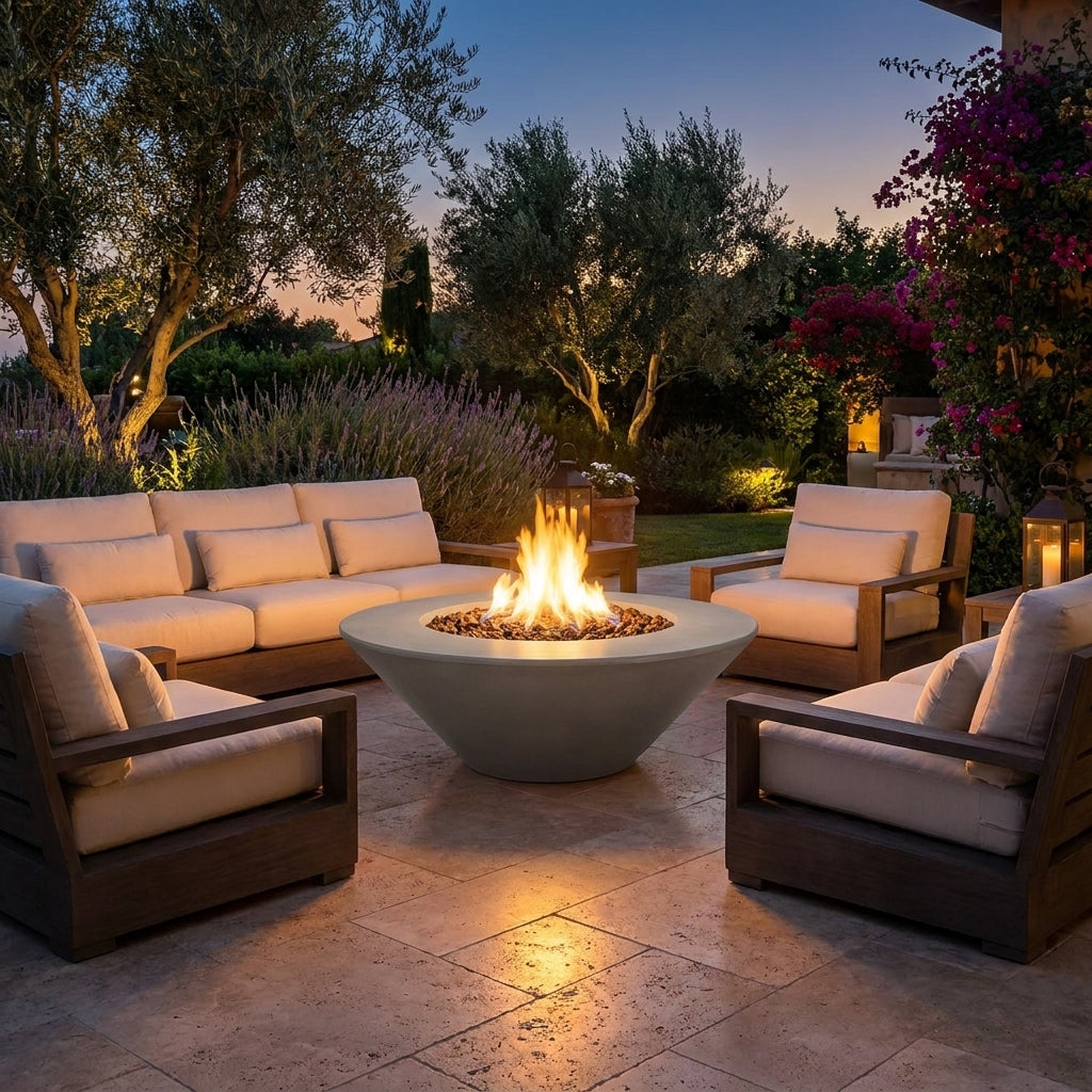 Cazo Fire Pit Wide Ledge - GFRC Concrete - 48"