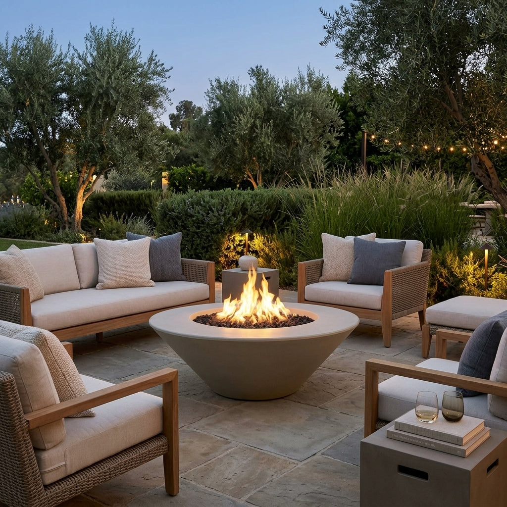 Cazo Fire Pit Wide Ledge - GFRC Concrete - 48"