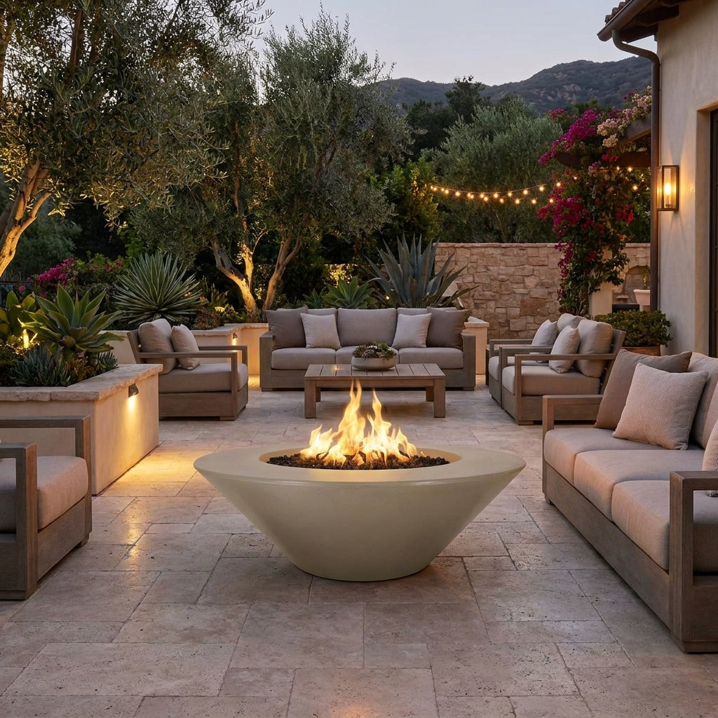 Cazo Fire Pit Wide Ledge - GFRC Concrete - 60"