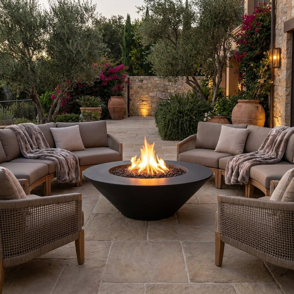 Cazo Fire Pit Wide Ledge - GFRC Concrete - 60"