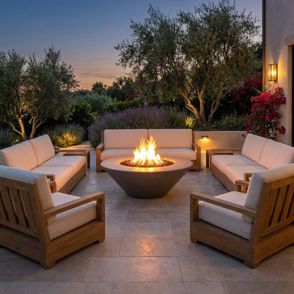 Cazo Fire Pit Wide Ledge - GFRC Concrete - 60"