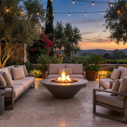 Cazo Fire Pit Wide Ledge - GFRC Concrete - 60"
