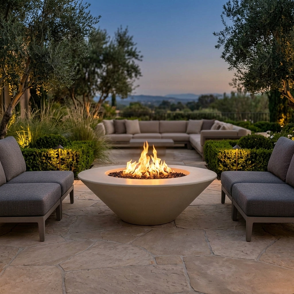 Cazo Fire Pit Wide Ledge - GFRC Concrete - 60"