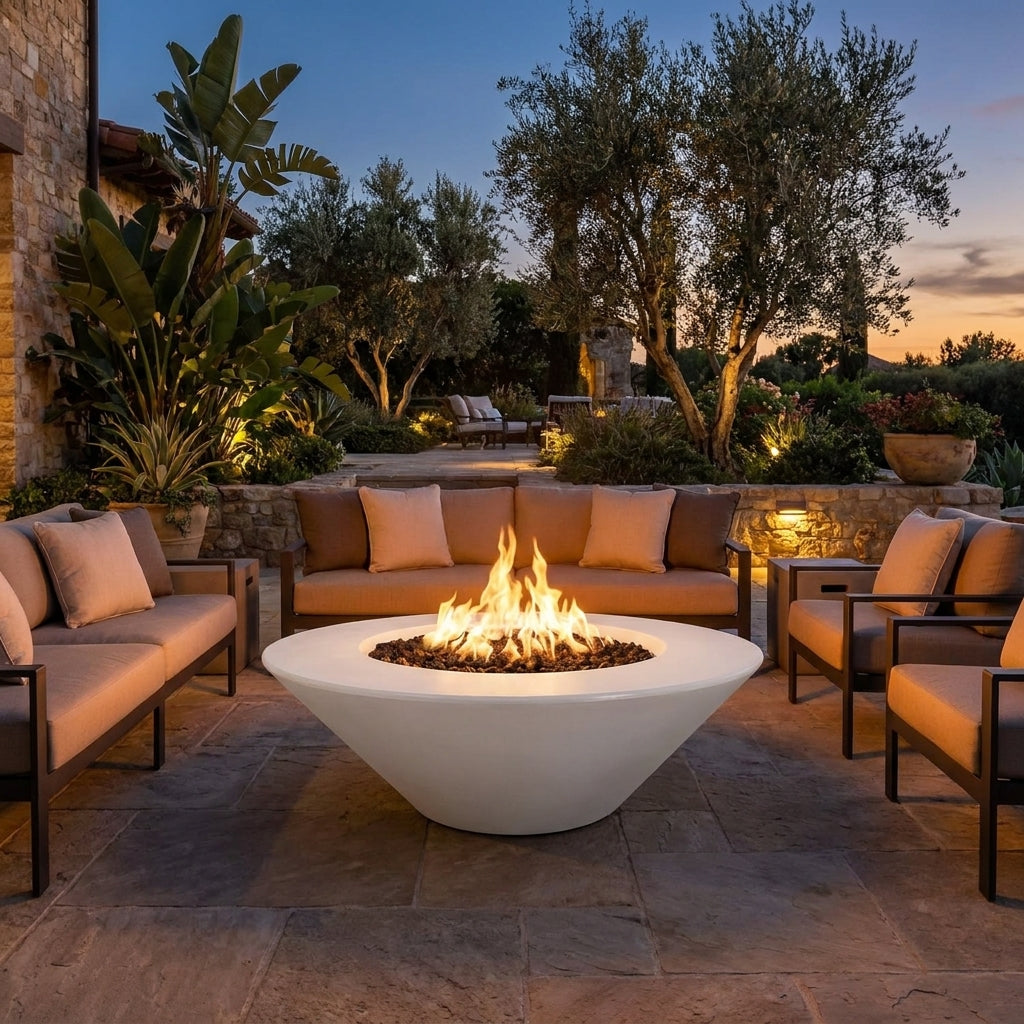 Cazo Fire Pit Wide Ledge - GFRC Concrete - 60"