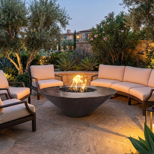 Cazo Fire Pit Wide Ledge - Hammered Copper