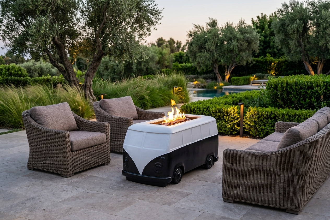 Classic Bus Fire Pit - GFRC Concrete - 48" x 24"