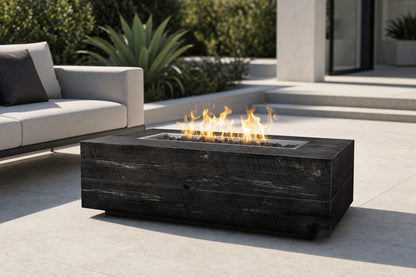 Coronado Fire Pit - GFRC Wood Grain - 48" - Ebony Lifestyle