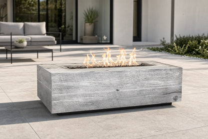 Coronado Fire Pit - GFRC Wood Grain - 48" - Ivory Lifestyle
