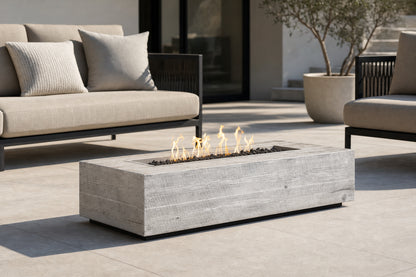 Coronado Fire Pit - GFRC Wood Grain - 60" - Ivory Lifestyle