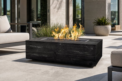 Coronado Fire Pit - GFRC Wood Grain - 60" - Ebony Lifestyle