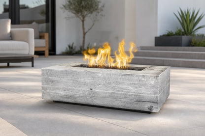 Coronado Fire Pit - GFRC Wood Grain - 72" - Ivory Lifestyle