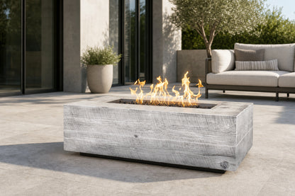 Coronado Fire Pit - GFRC Wood Grain - 72" - Ivory Lifestyle