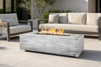 Coronado Fire Pit - GFRC Wood Grain - 84" - Ivory Lifestyle