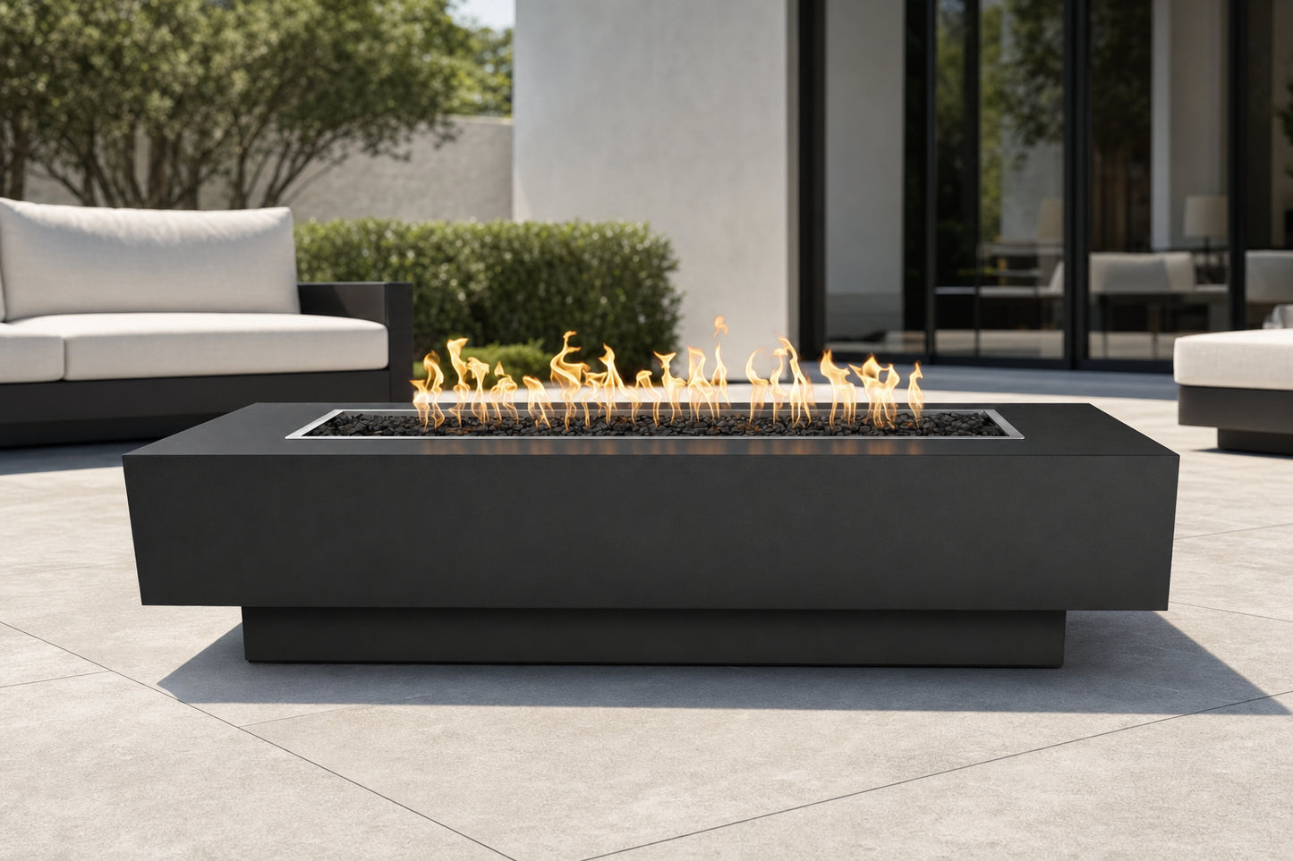Coronado Fire Pit - Powder Coat - 48" - Matte Black Lifestyle