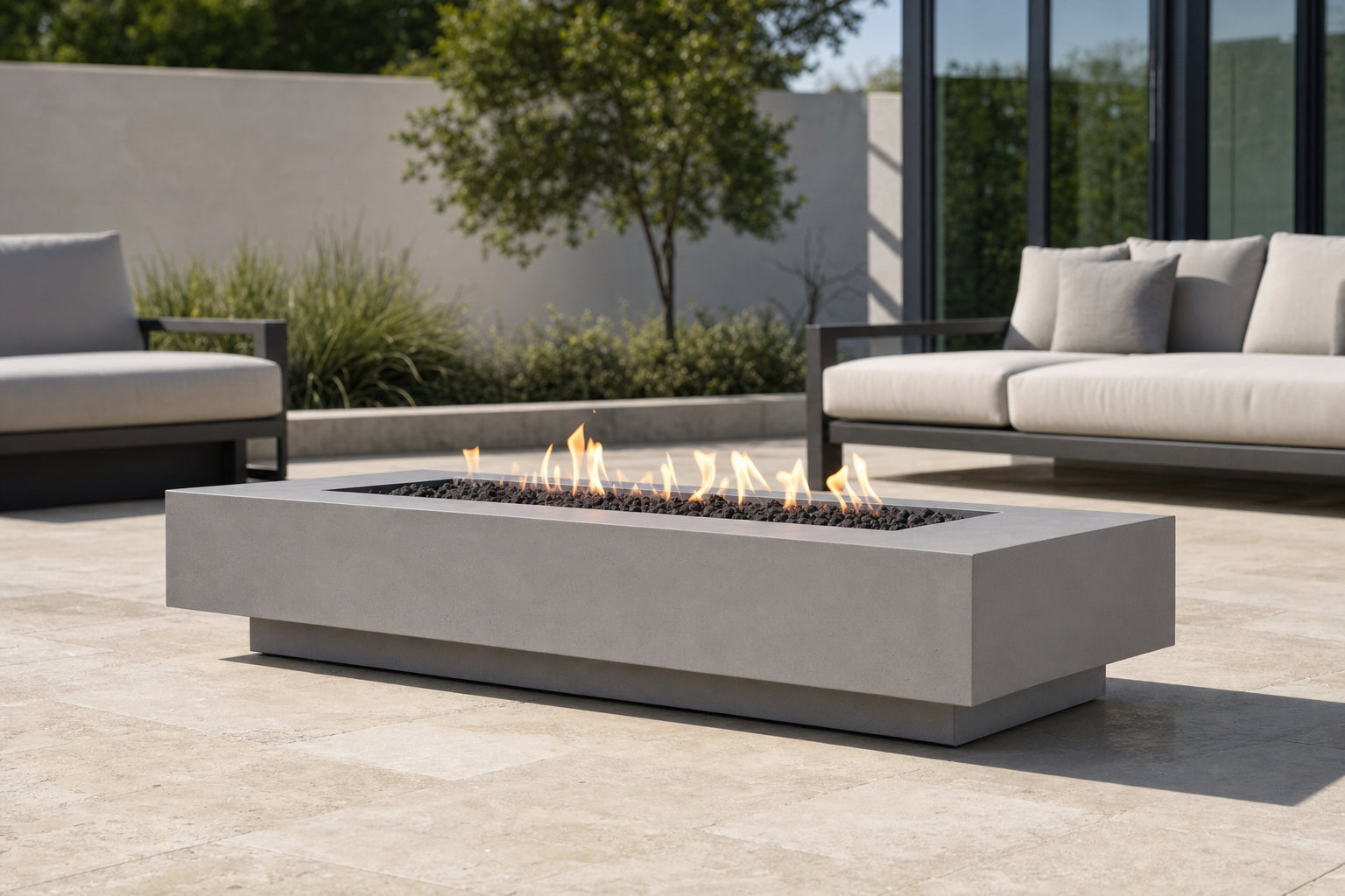 Coronado Fire Pit - Powder Coat - 48" - Matte Black Lifestyle