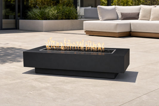 Coronado Fire Pit - Powder Coat - 72" - Gloss Black Lifestyle