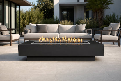 Coronado Fire Pit - Powder Coat - 72" - Matte Black Lifestyle