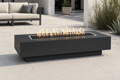 Coronado Fire Pit - Powder Coat - 72" - Gloss Black Lifestyle