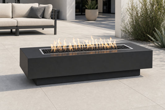 Coronado Fire Pit - Powder Coat - 72" - Gloss Black Lifestyle