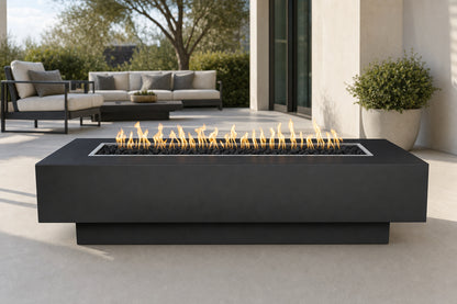 Coronado Fire Pit - Powder Coat - 84" - Gloss Black Lifestyle
