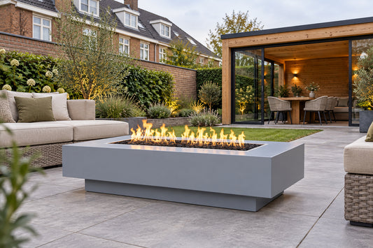 Coronado Fire Pit Powder Coat by The Outdoor Plus in a garden setting