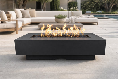 Del Mar Fire Pit - GFRC Concrete - 48" - black Lifestyle