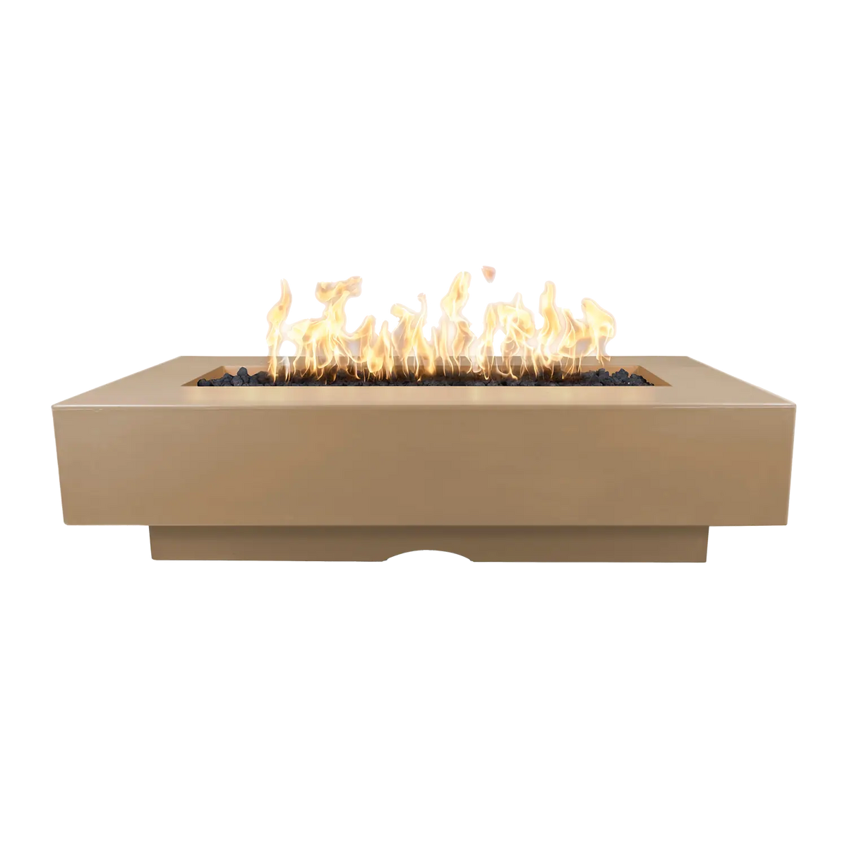 Del Mar 96 inch rectangular GFRC concrete gas fire pit by The Outdoor Plus