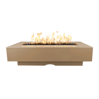 Del Mar 96 inch rectangular GFRC concrete gas fire pit by The Outdoor Plus