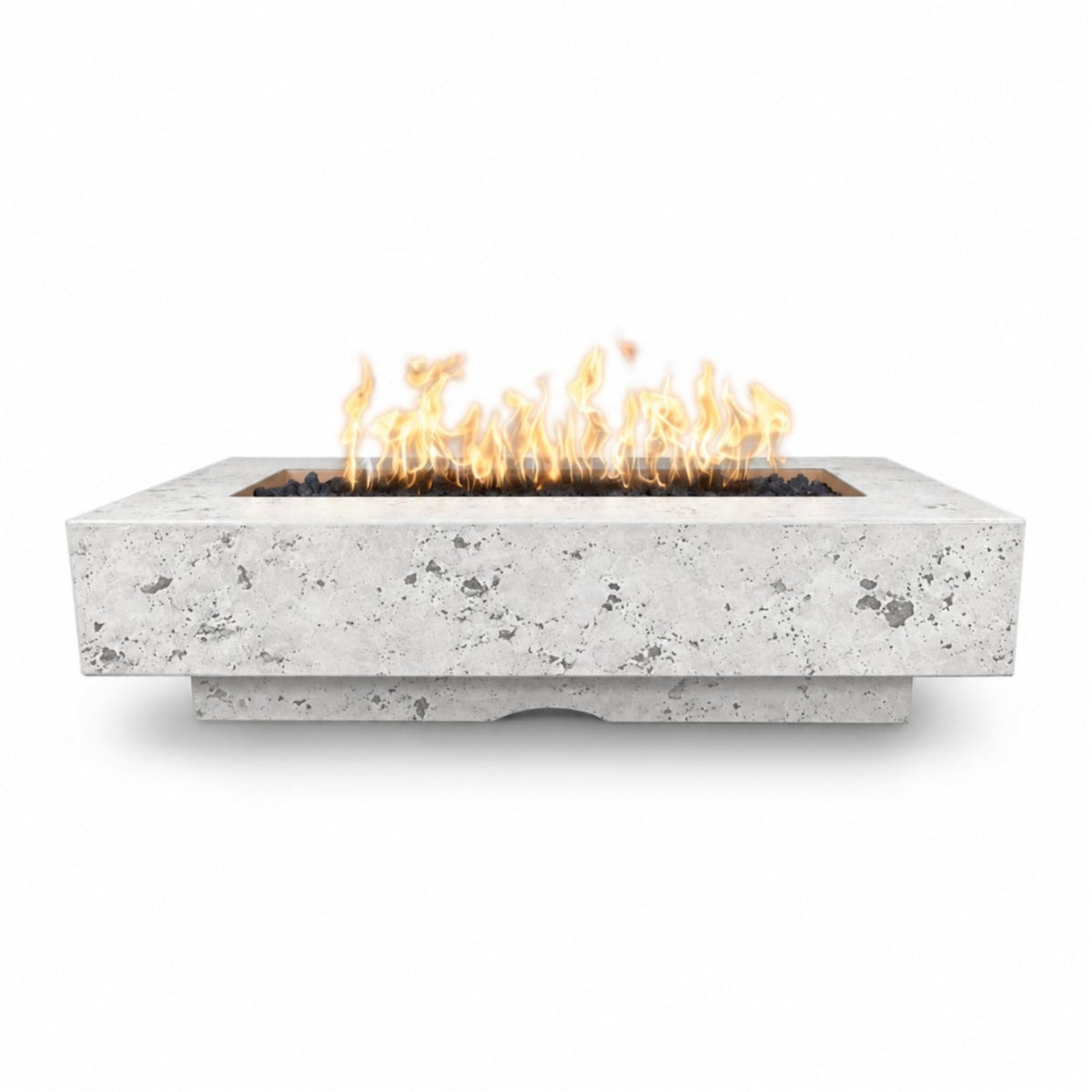 Del Mar Fire Pit - GFRC Concrete in Rustic White finish – digital rendering, The Outdoor Plus