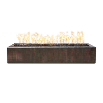 Eaves 72 inch linear metal gas fire pit in corten, copper or stainless steel by The Outdoor Plus