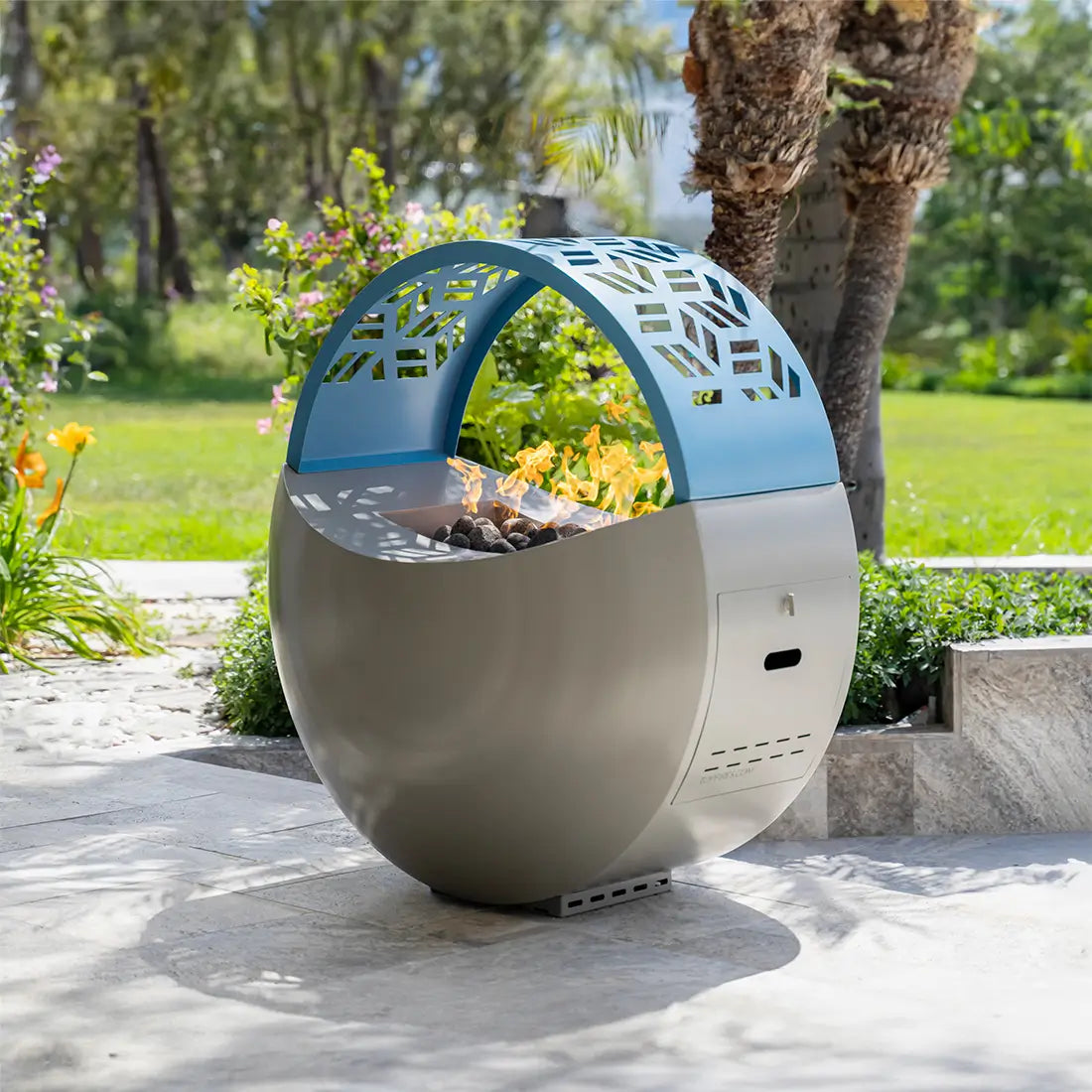 Eclipse 42 inch two-tone powder coat gas fire pit by The Outdoor Plus