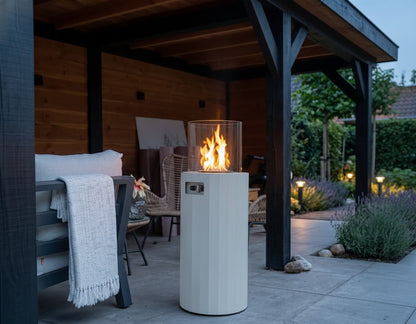 Freestanding Propane Outdoor Gas Fireplace – Compact 360° Fire Column | Planika Bino | 27,300 BTU – patio heater modern