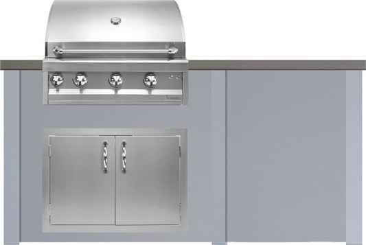 Haven 24" blank accessory panel in Pebble Gray on a 6 ft kitchen, Artisan grill and doors sold separately