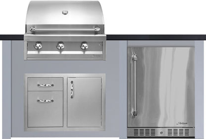 Haven 72" Pebble Gray base with Graphite Black top, Artisan grill and appliances sold separately