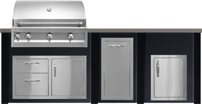 Haven 96" Charcoal base with 17" door panel, Artisan 36" grill and doors sold separately
