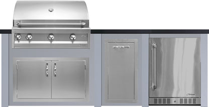 Haven 96" Graphite Black countertop on Pebble Gray base, Artisan grill and appliances sold separately