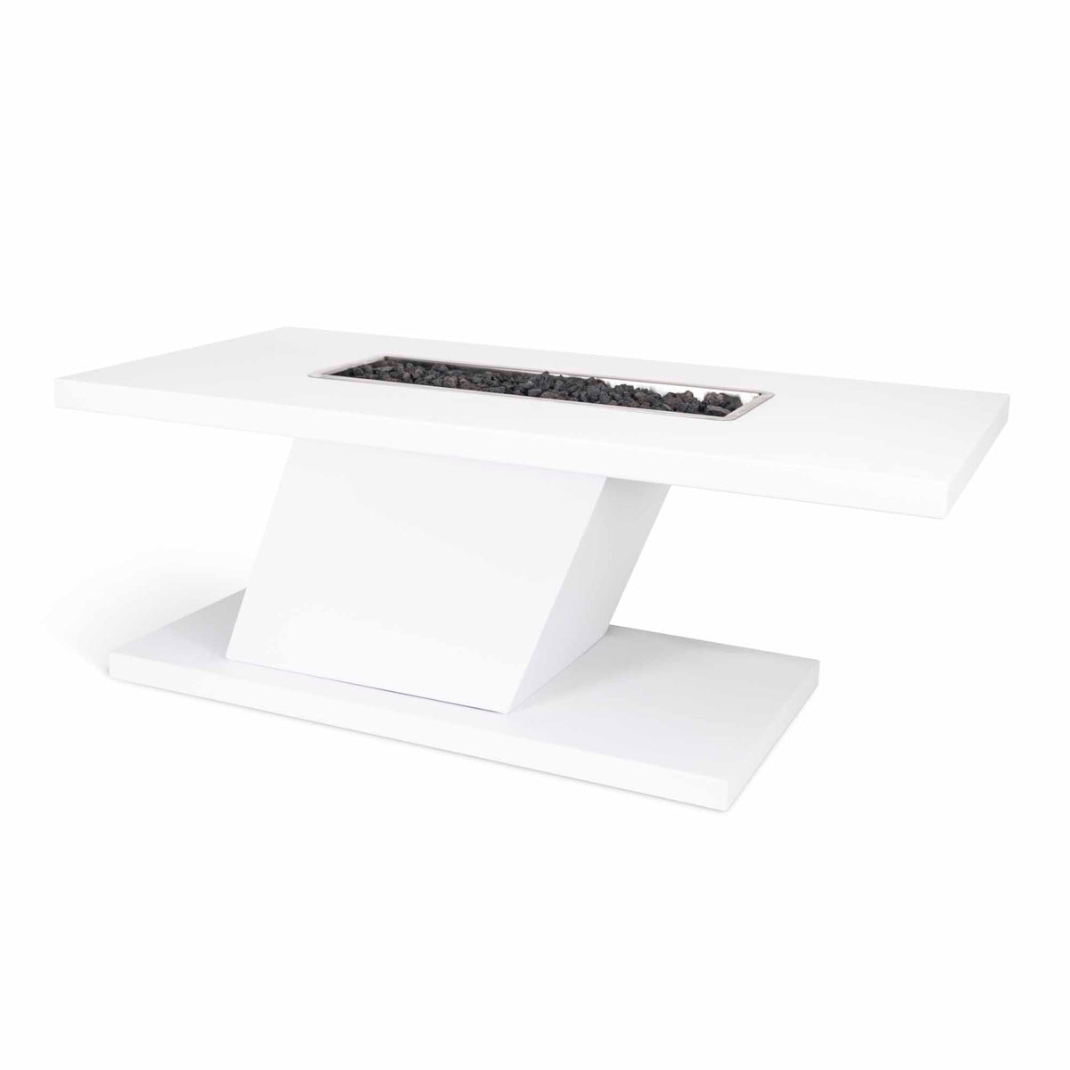 Imperial 72 inch 24 inch tall rectangular powder coat gas fire table by The Outdoor Plus