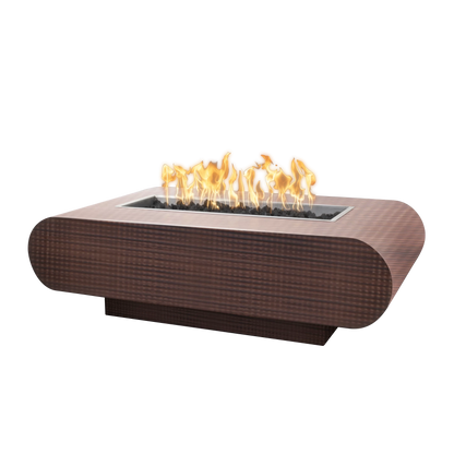 La Jolla 48 inch rectangular metal gas fire pit with rounded ends by The Outdoor Plus