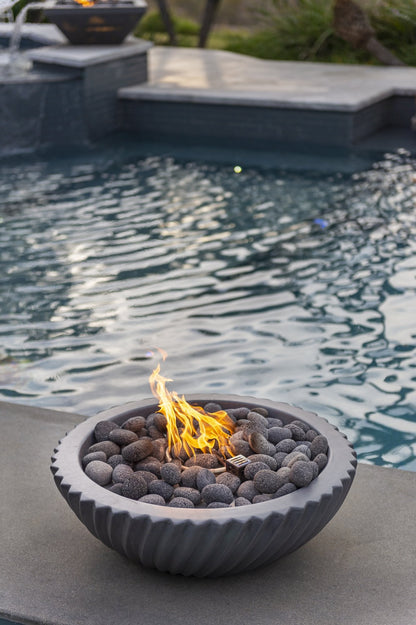 Sedona fire bowl in a modern backyard