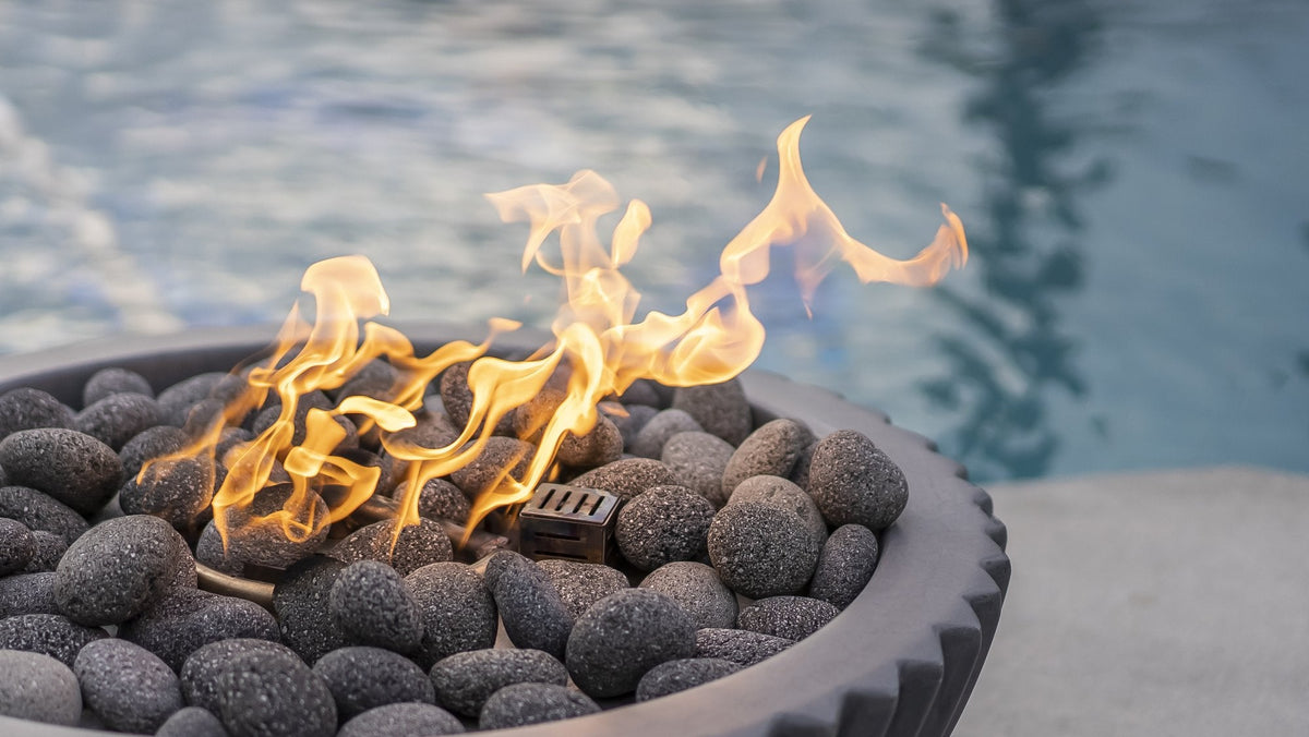 Sedona fire bowl on a luxury patio