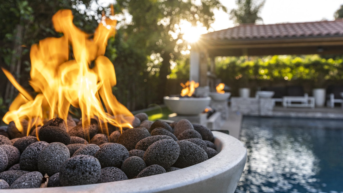 Sedona fire and water bowl with cascading water