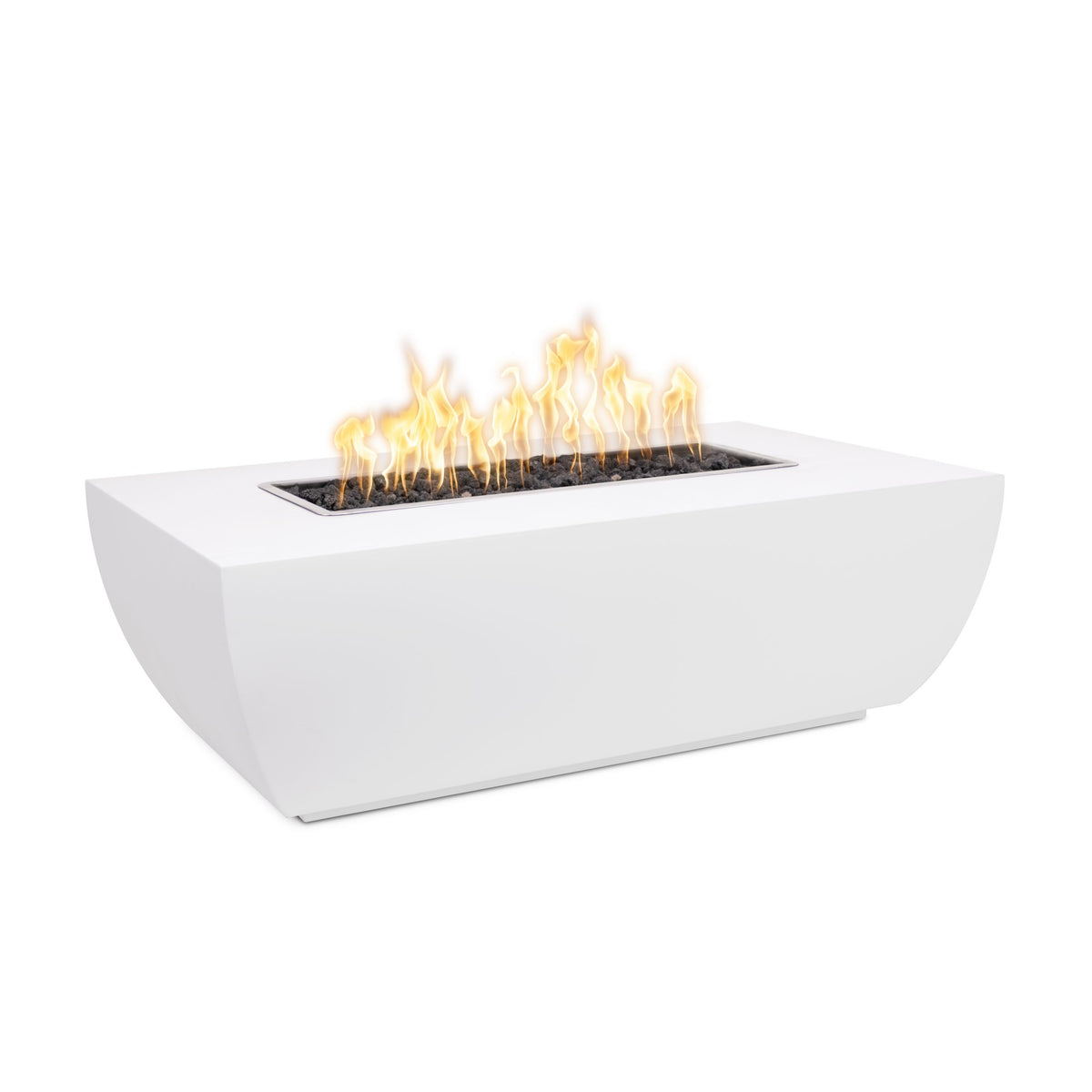 Linear Avalon 84 inch powder coat linear gas fire pit 15 inch tall by The Outdoor Plus