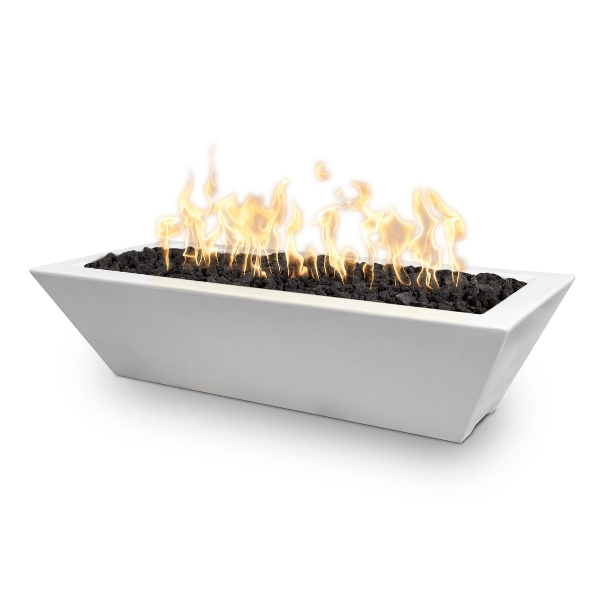 48" x 20" Linear Maya Fire Bowl - GFRC by The Outdoor Plus in gfrc